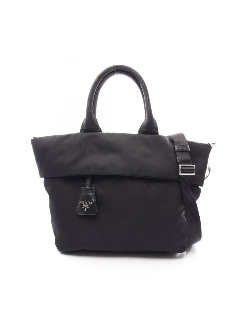 Prada Handbag Reversible 2-Way Black Nylon